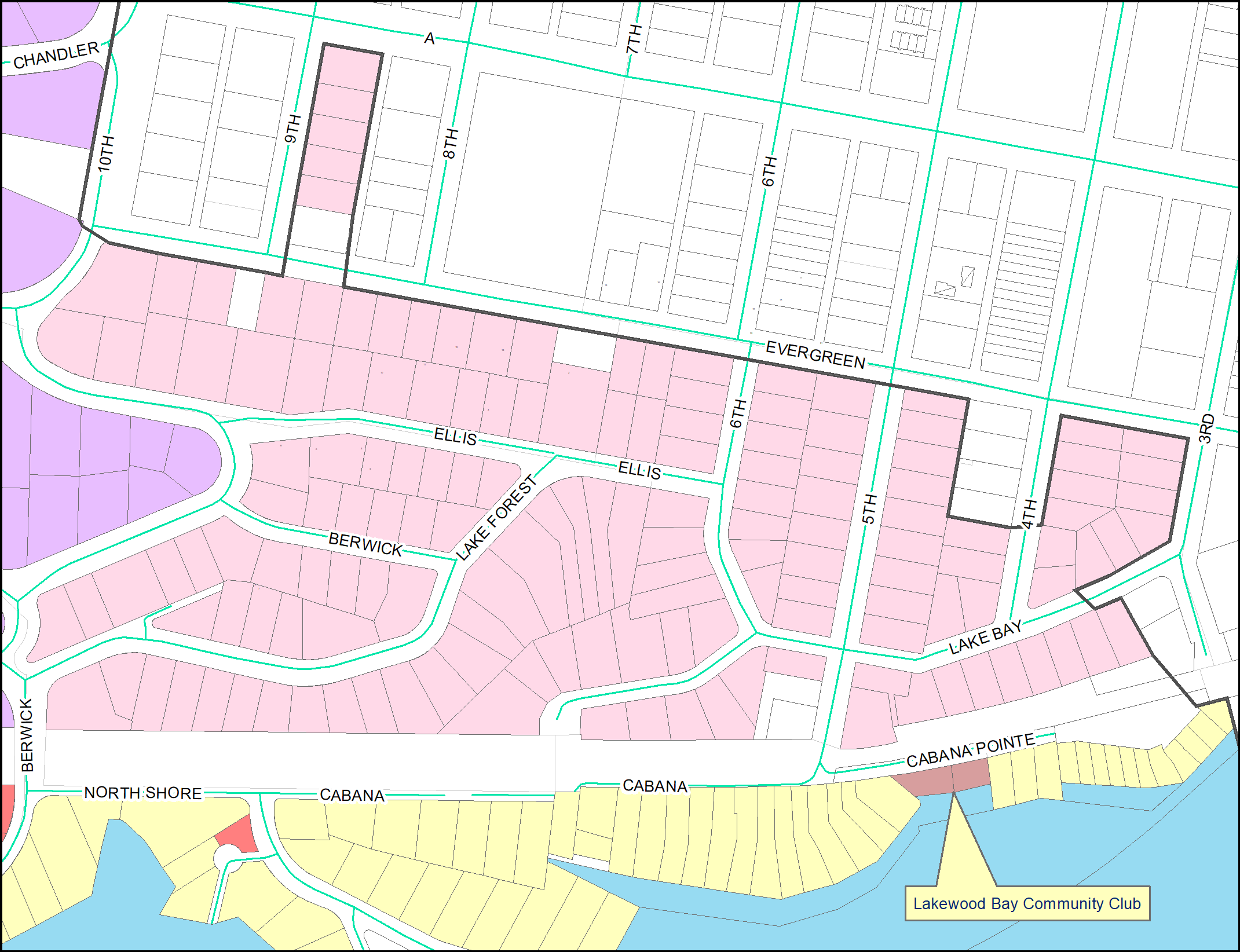 Lakewood Bay Community Club easement map