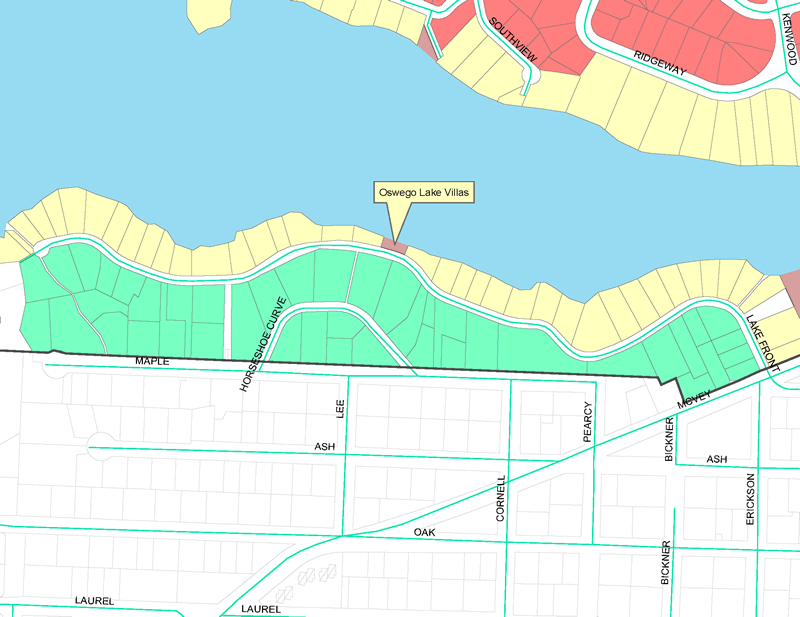 Oswego Lake Villas easement map